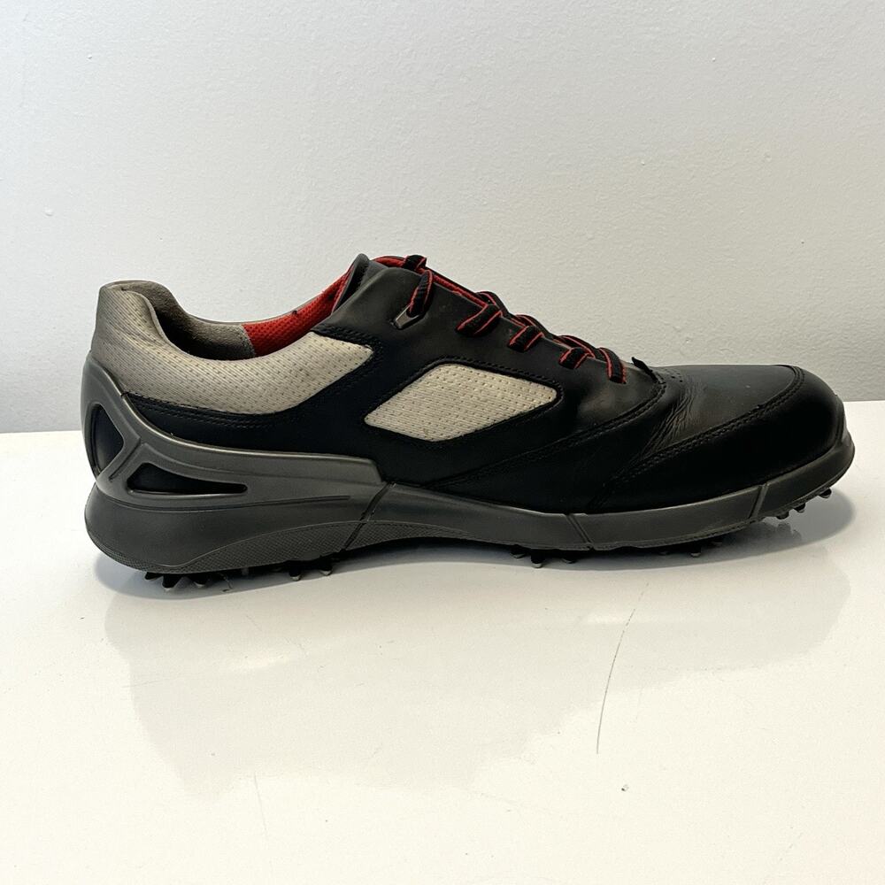 ECCO One Base Hydromax Golf Shoe BLK Leather Spiked Extra Width EU 45 US 11-11.5 - Picture 6 of 10